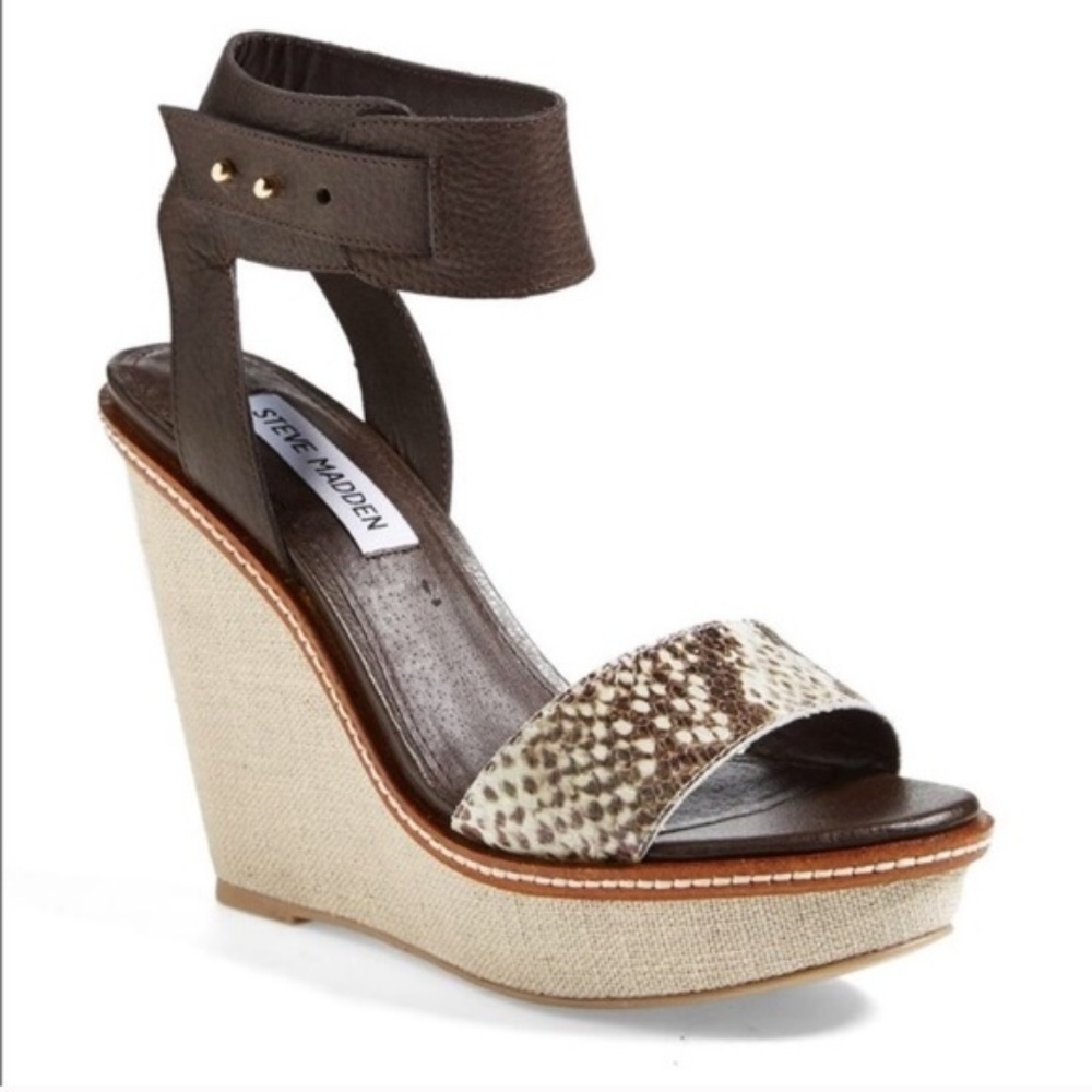 Steve Madden snake skin brown wedges-sz. 9